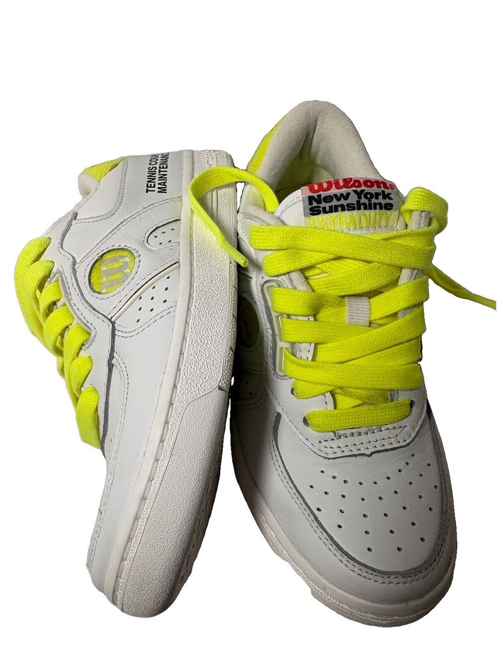 Wilson Pro Staff Tennis Court Shoes White/Yellow Men's US 5.5 Medium Width